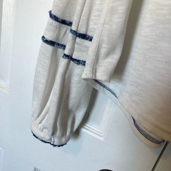 Free People Sundance Western Embroidered Henley Boho Top- Size Medium - Picture 7 of 16